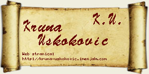 Kruna Uskoković vizit kartica